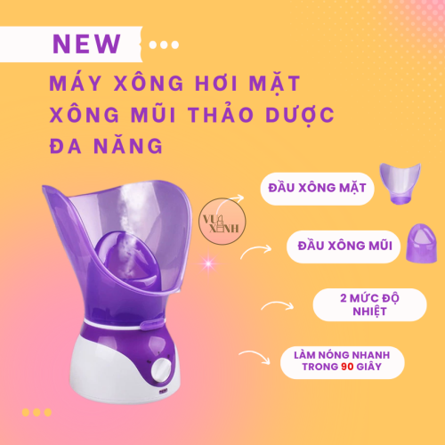 Máy Xông Mặt, Xông Mũi, Họng Tại Nhà Làm Đẹp Da Giúp Thư Giãn Chăm Sóc Da