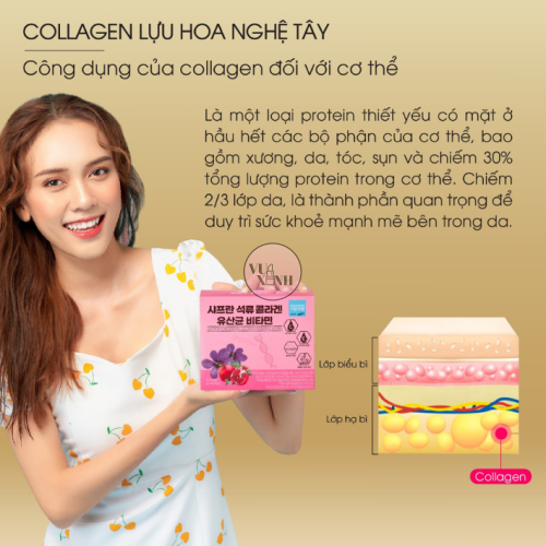 Bột Uống Collagen Và Vitamin Korea Bio Health Saffron Pomegranate Collagen Prebiotics Vitamin
