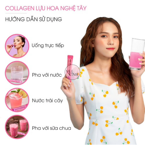 Bột Uống Collagen Và Vitamin Korea Bio Health Saffron Pomegranate Collagen Prebiotics Vitamin