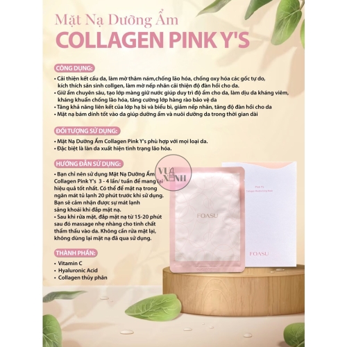 Hamin Mặt nạ sinh học Pink Y'S Collagen Moisturizing Mask 28ml