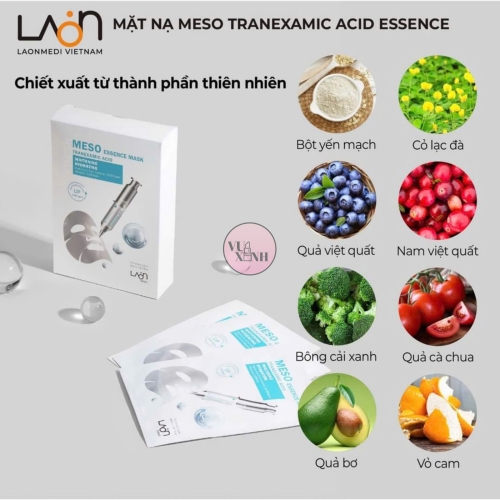 Hộp Mặt Nạ Bạc Làm Trắng Dưỡng Ẩm Laon Fresh Meso Essence Mask Tranexamic Acid Whitening Hydrating